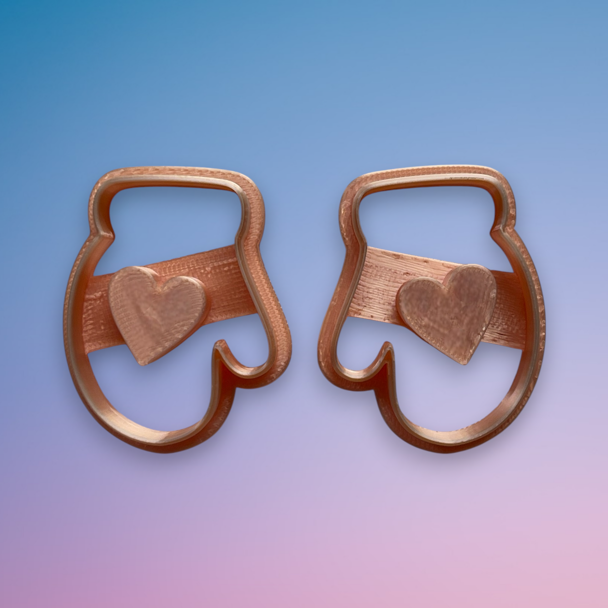 Love Mittens Set of 2 Polymer Clay Cutter Set of 2 Top View