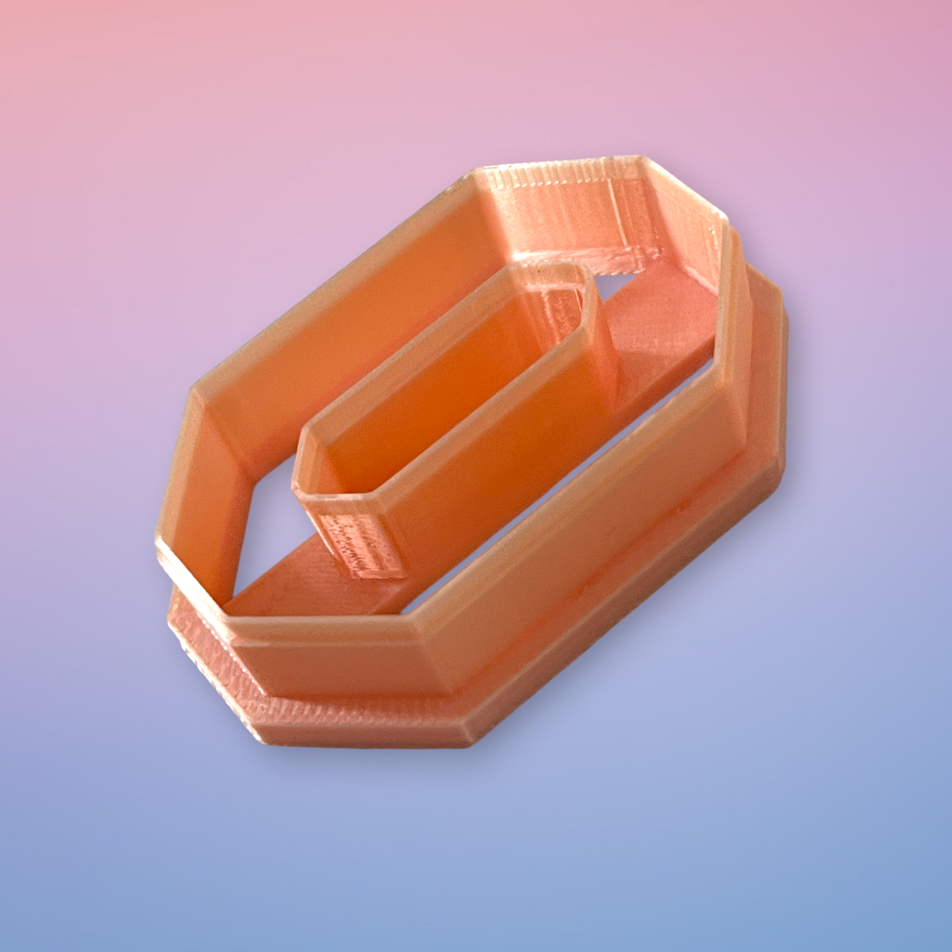 Long Octagon Donut Polymer Clay Cutter Side View