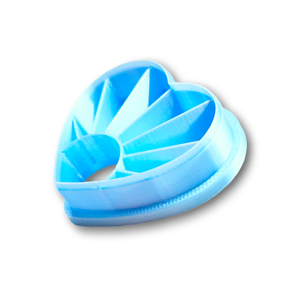 Radiant Heart Polymer Clay Cutter Side View
