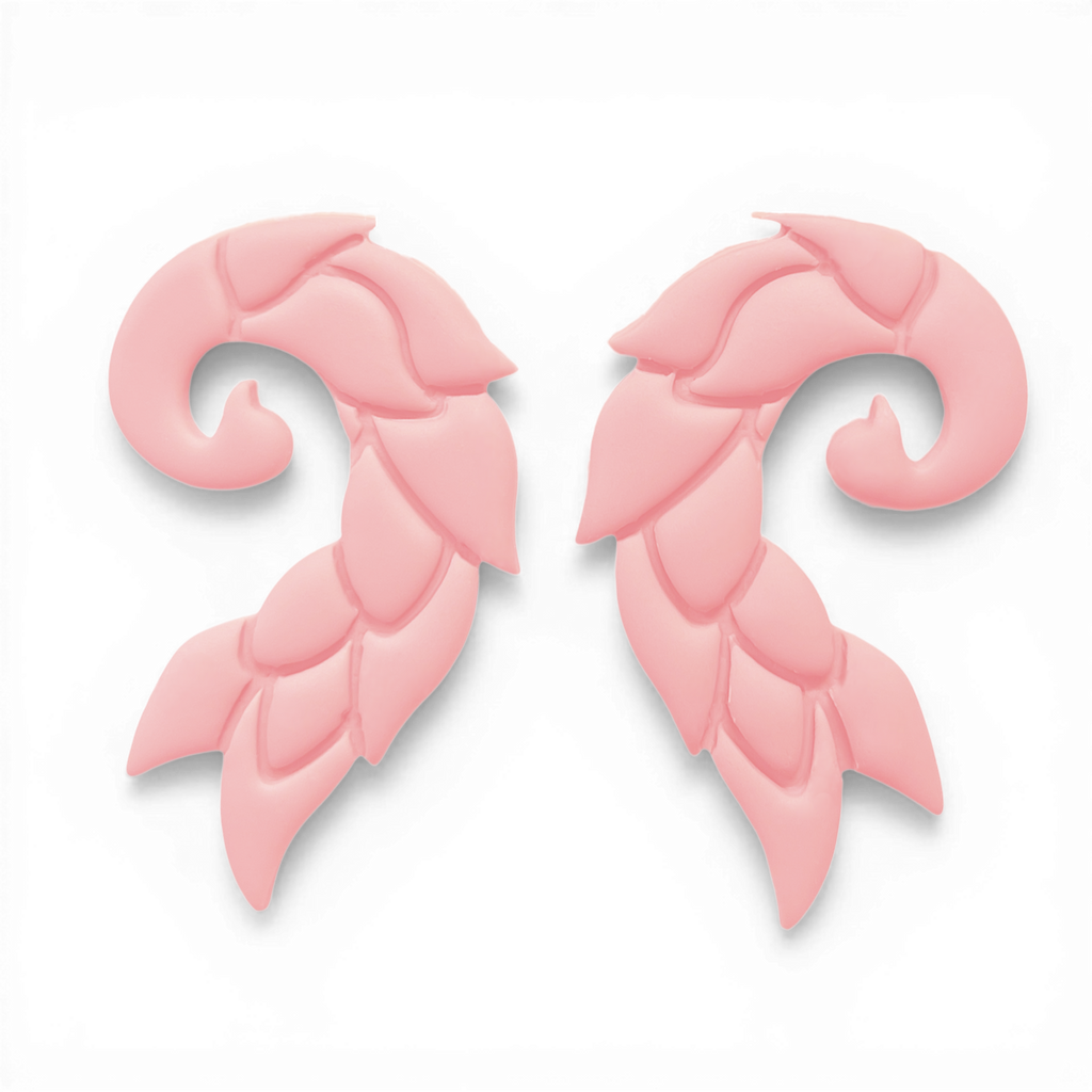 Polymer Clay Pink Flora Curl Cutter Set of 2