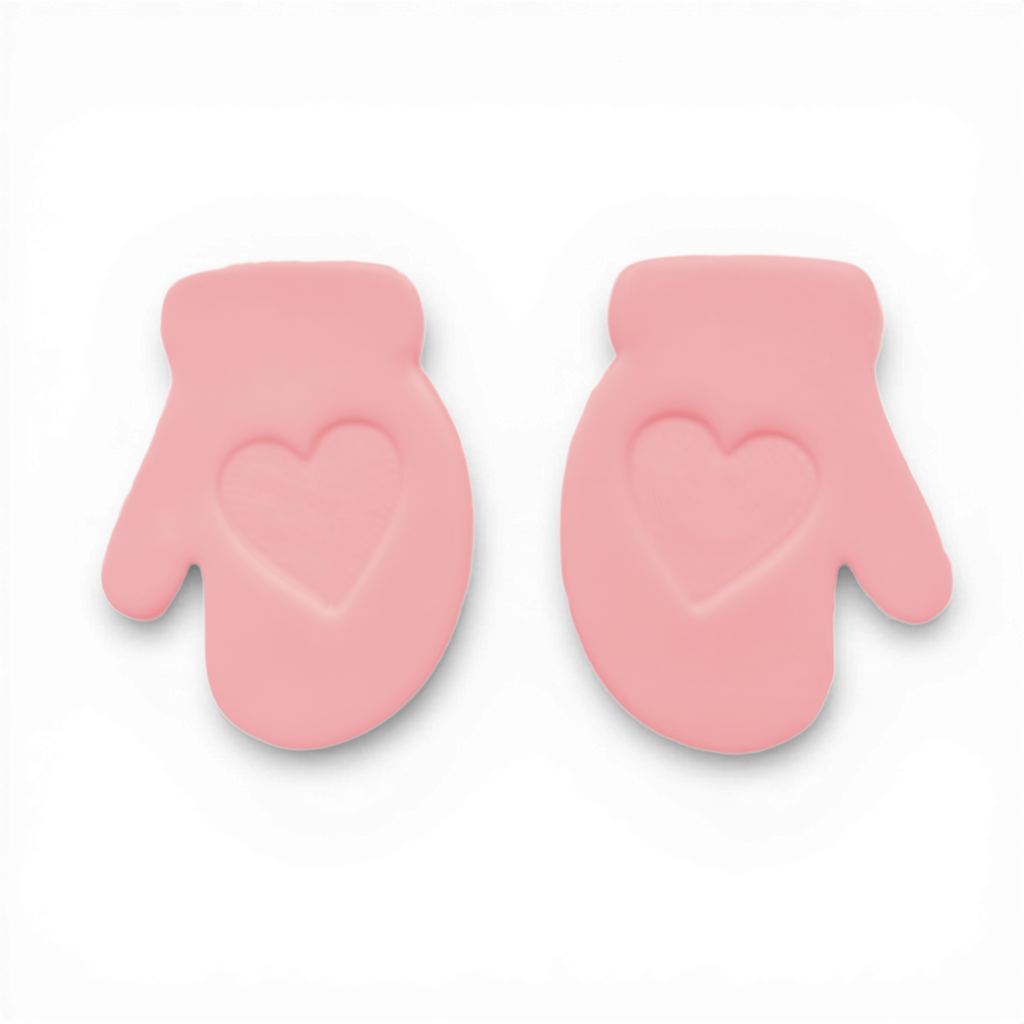 Polymer Clay Pink Love Mittens Set of 2 Cutter Set of 2