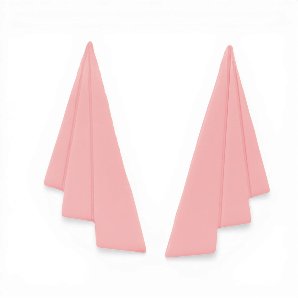 Polymer Clay Pink ziggurat drop Cutter Set of 2