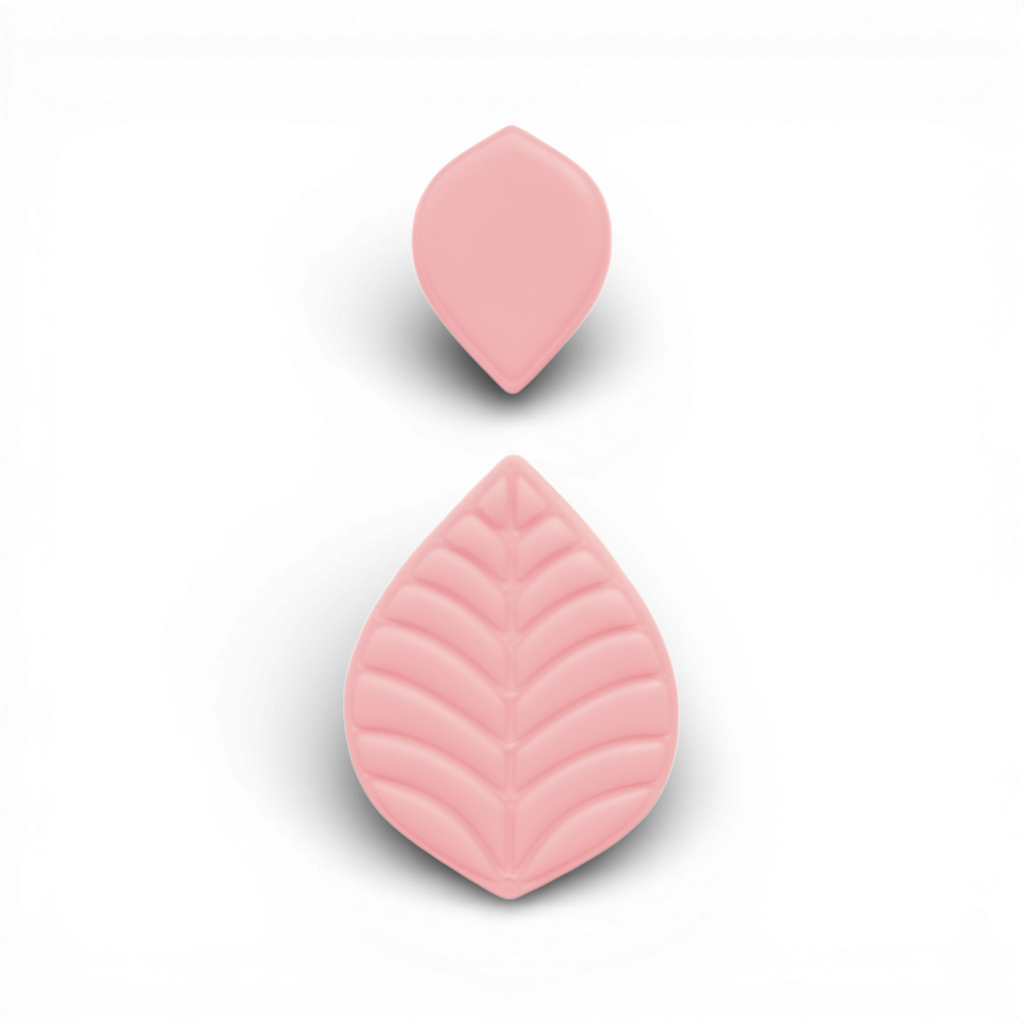 Polymer Clay Pink Leaf Drop Cutter
