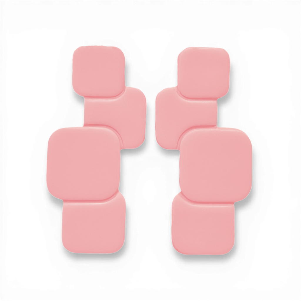 Polymer Clay Pink Square Drop Cutter Set of 2
