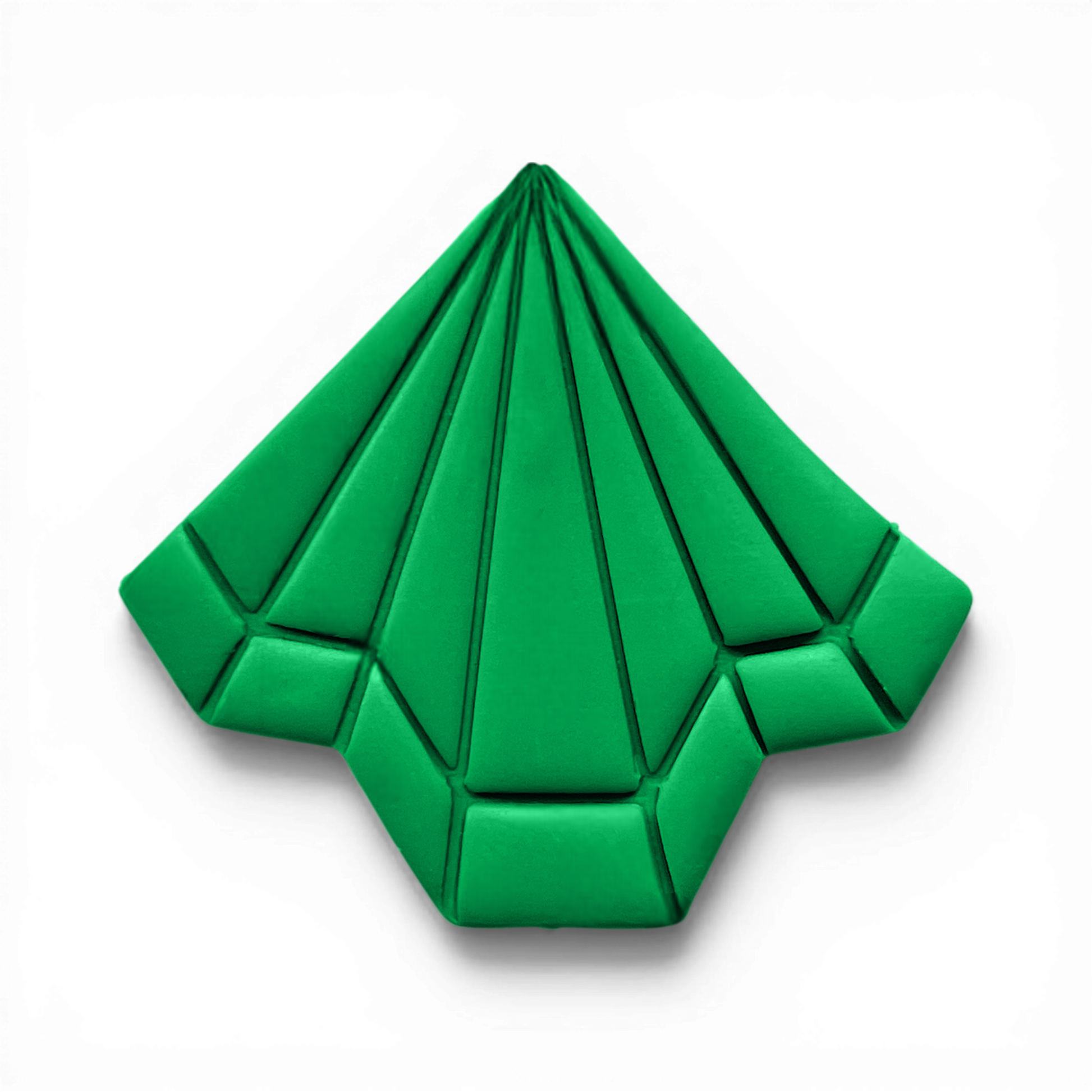 Polymer Clay Green Deco Fan Crest Cutter