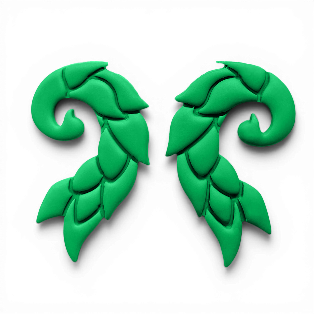 Polymer Clay Green Flora Curl Cutter Set of 2
