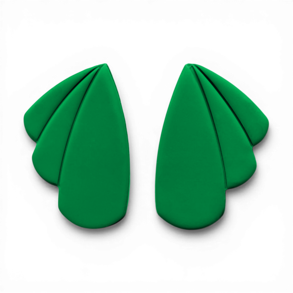 Polymer Clay Green Flow Wing set of 2 Cutter Set of 2