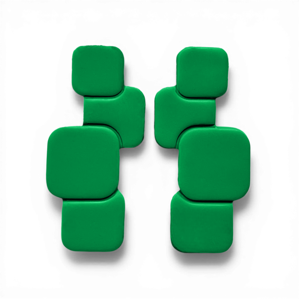 Polymer Clay Green Square Drop Cutter Set of 2