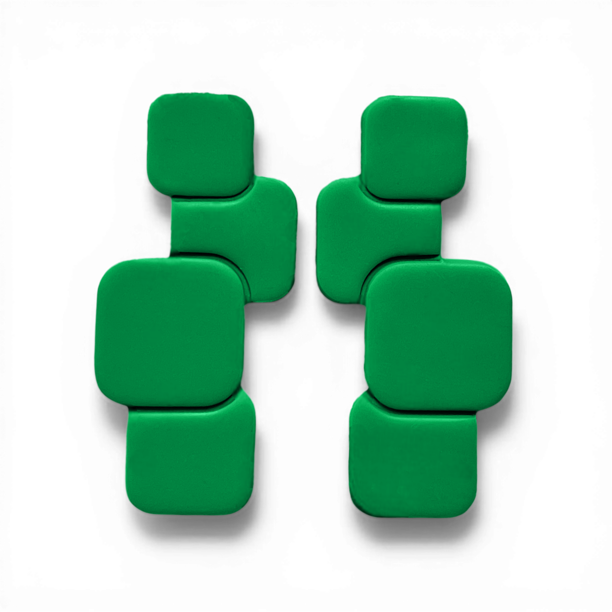 Polymer Clay Green Square Drop Cutter Set of 2