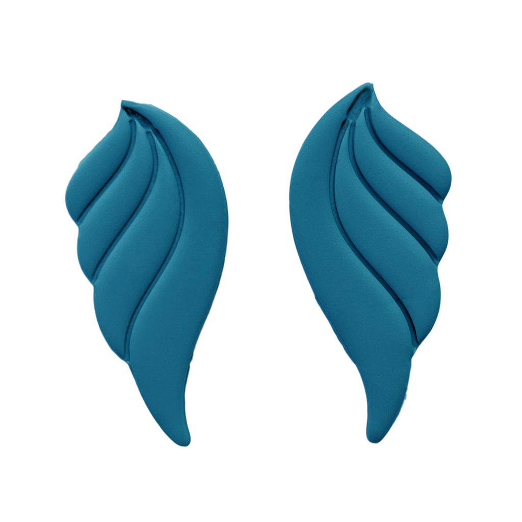 Polymer Clay Blue Feather Wing Cutter Set of 2