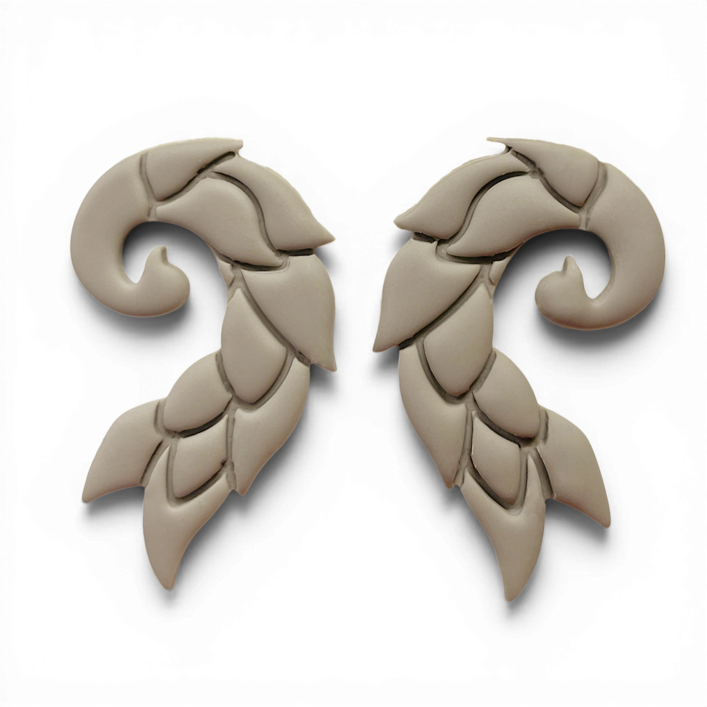 Polymer Clay Taupe Flora Curl Cutter Set of 2
