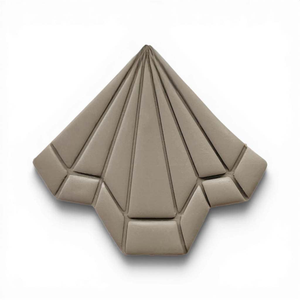 Polymer Clay Taupe Deco Fan Crest Cutter
