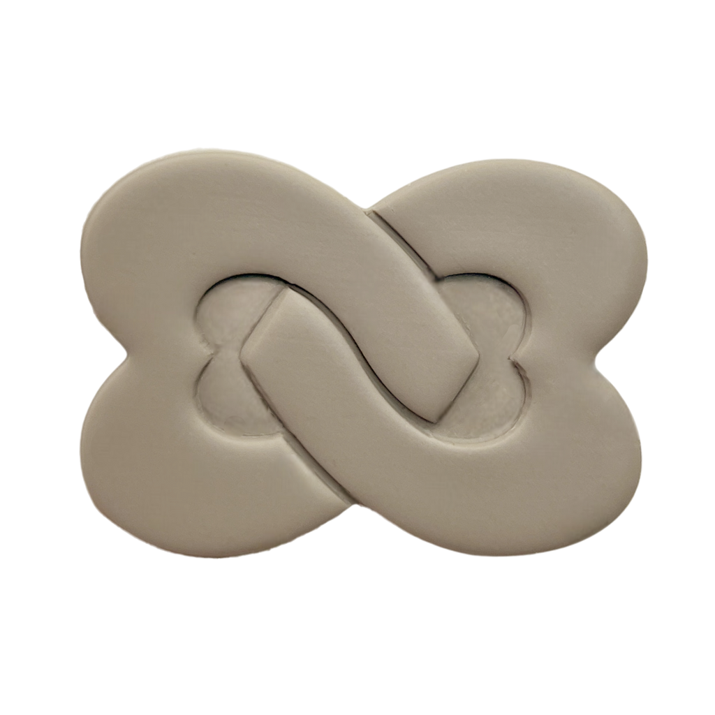 Polymer Clay Taupe Entwined Hearts 2 Cutter