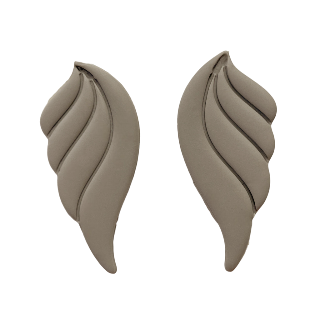 Polymer Clay Taupe Feather Wing Cutter Set of 2