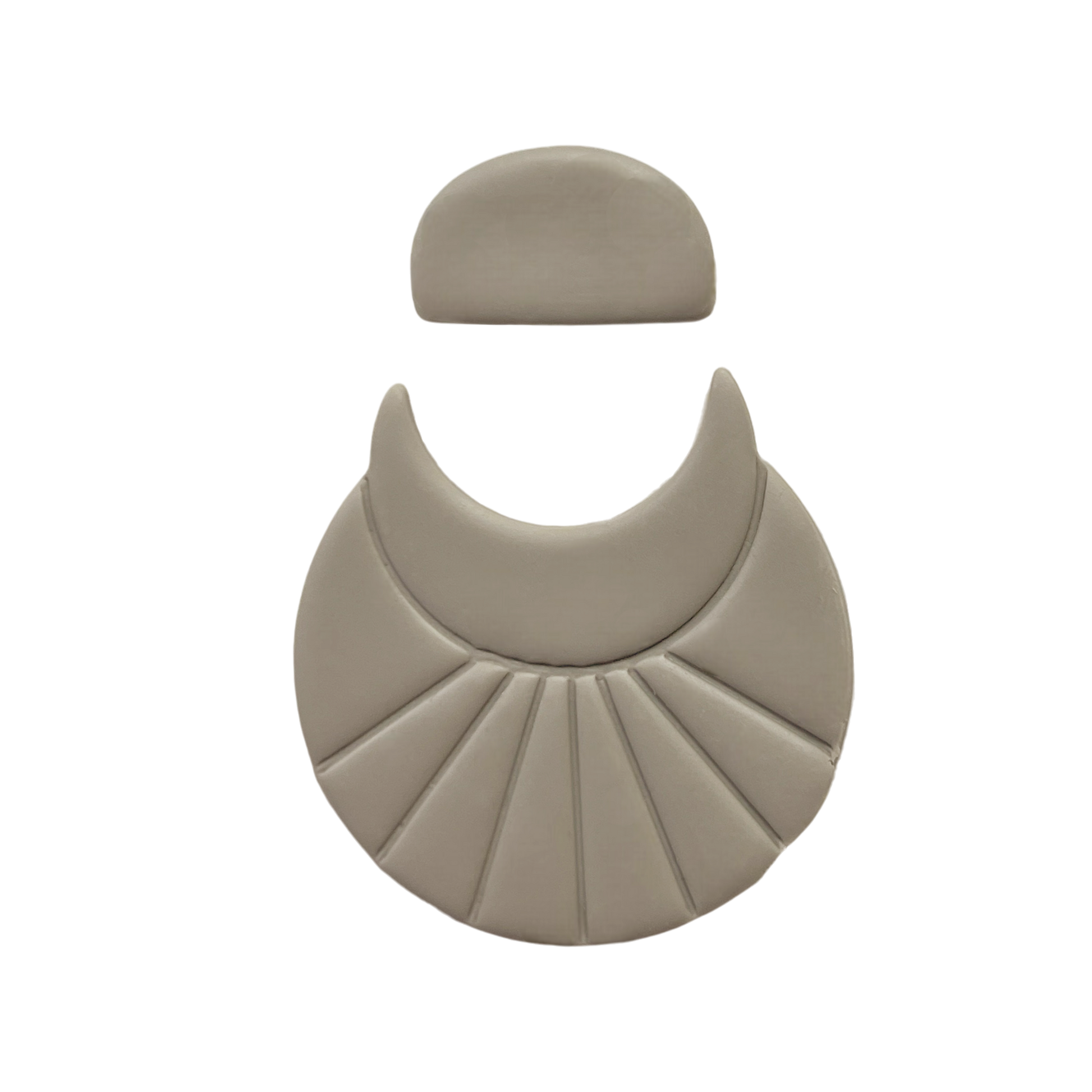 Polymer Clay Taupe Crescent Halo Cutter