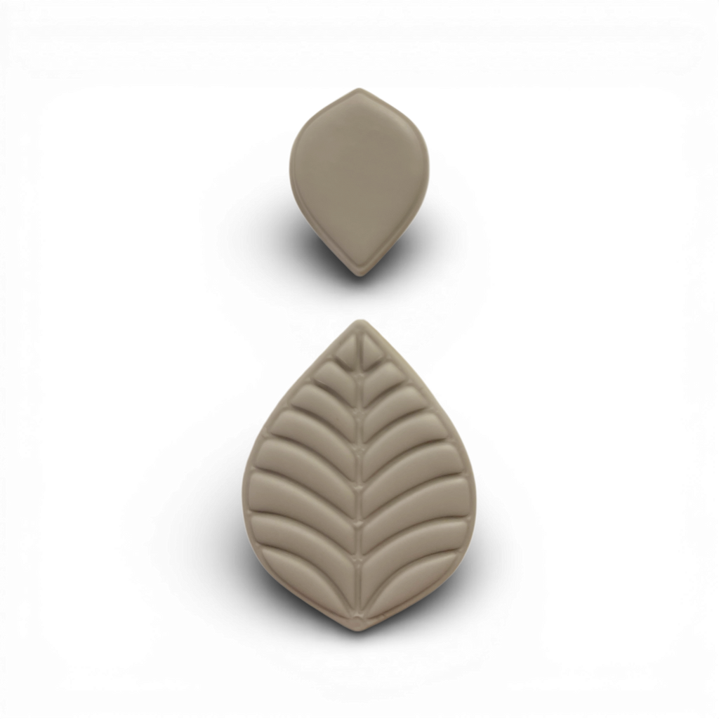 Polymer Clay Taupe Leaf Drop Cutter
