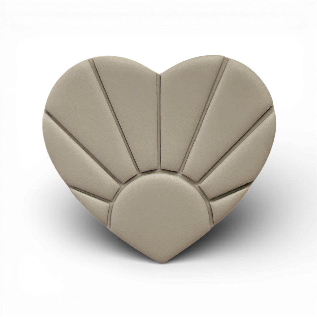 Polymer Clay Taupe Radiant Heart Cutter
