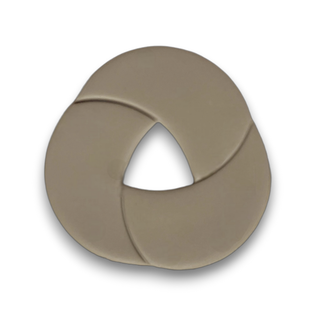 Polymer Clay Taupe Twist Knot Ring Cutter