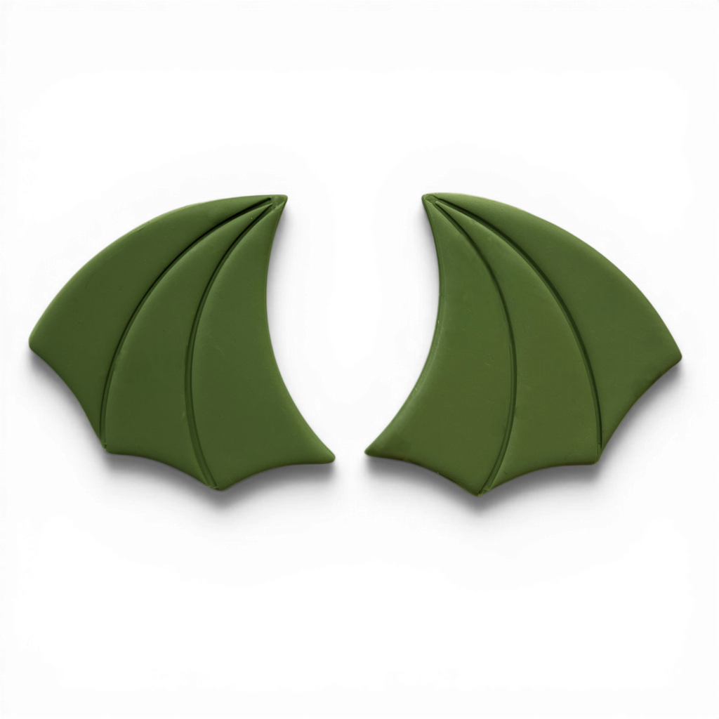 Polymer Clay Olive Bloodmoon Wing  Cutter Set of 2