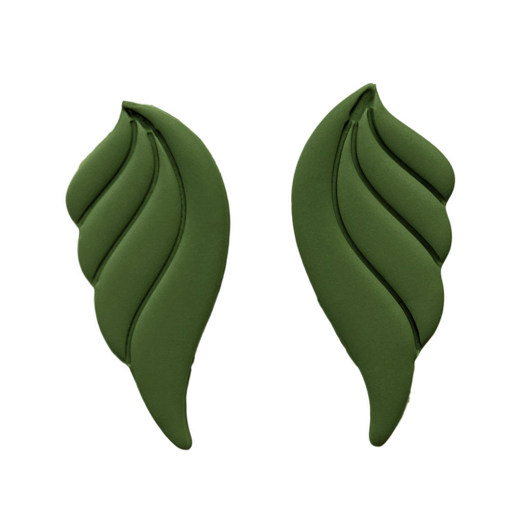 Polymer Clay Olive Feather Wing Cutter Set of 2
