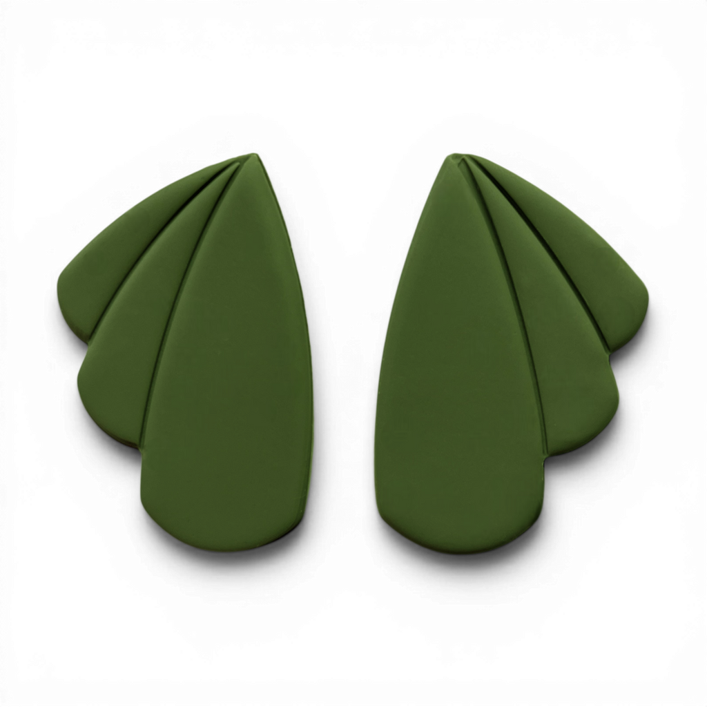 Polymer Clay Olive Flow Wing set of 2 Cutter Set of 2