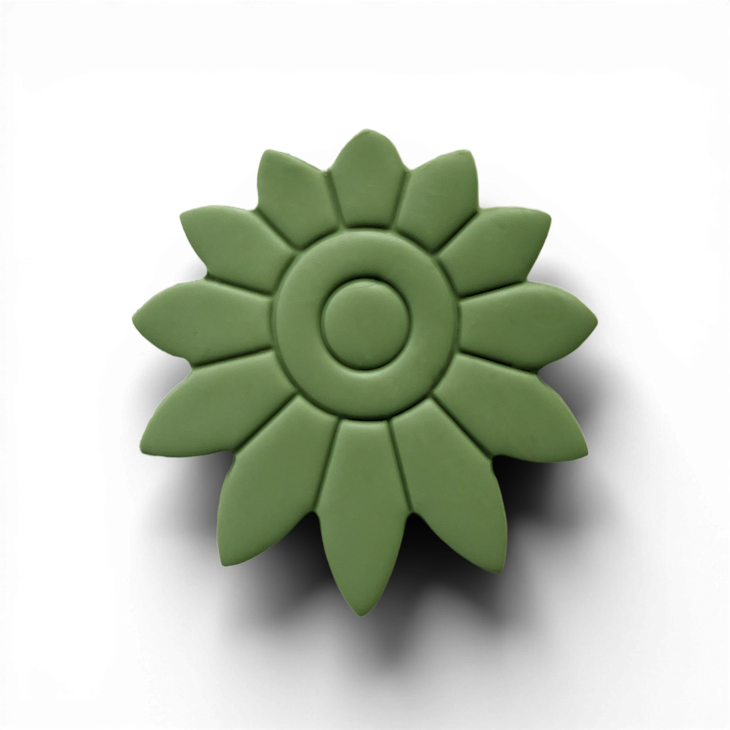 Polymer Clay Olive Boho Daisy 2 Cutter