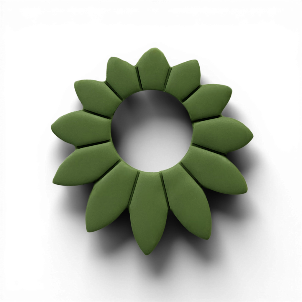 Polymer Clay Olive Boho Daisy Donut Cutter