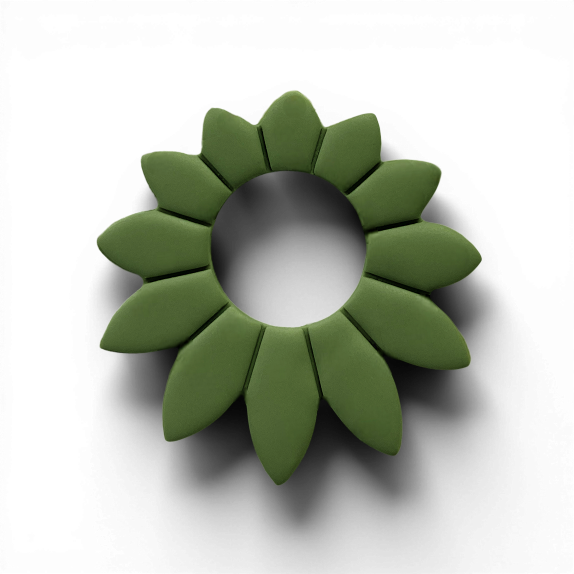 Polymer Clay Olive Boho Daisy Donut Cutter