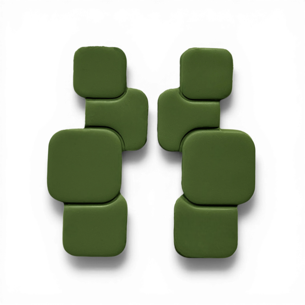 Polymer Clay Olive Square Drop Cutter Set of 2