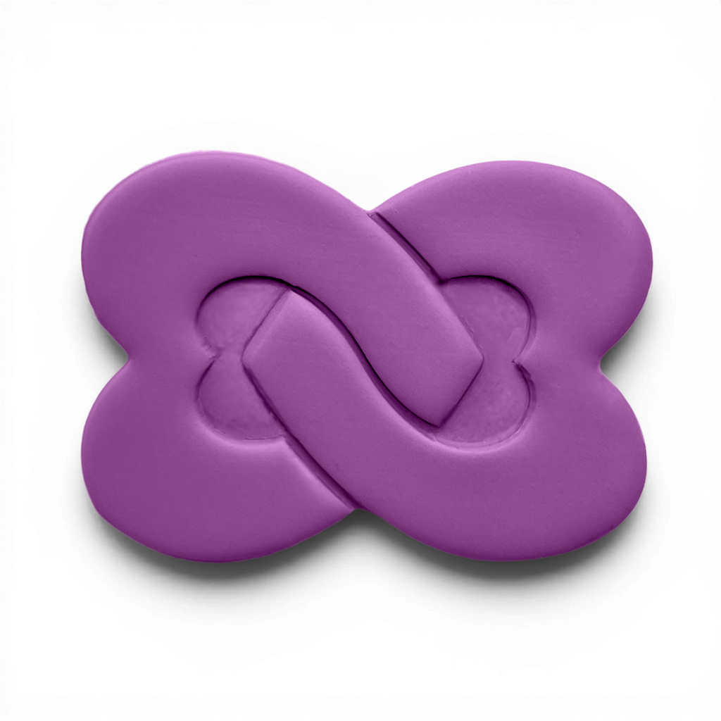 Polymer Clay Lavender Entwined Hearts 2 Cutter