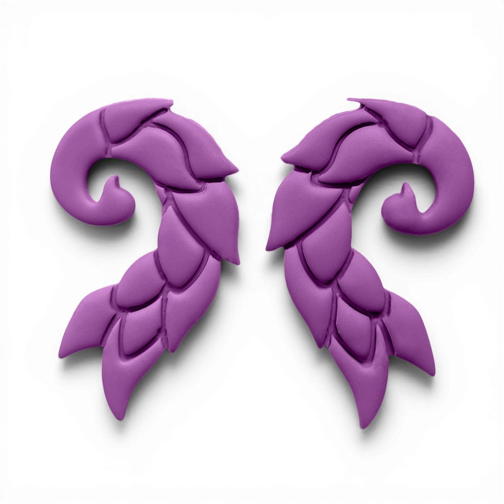 Polymer Clay Lavender Flora Curl Cutter Set of 2