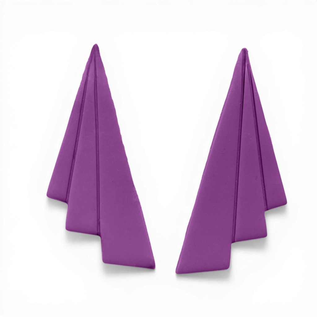 Polymer Clay Lavender ziggurat drop Cutter Set of 2