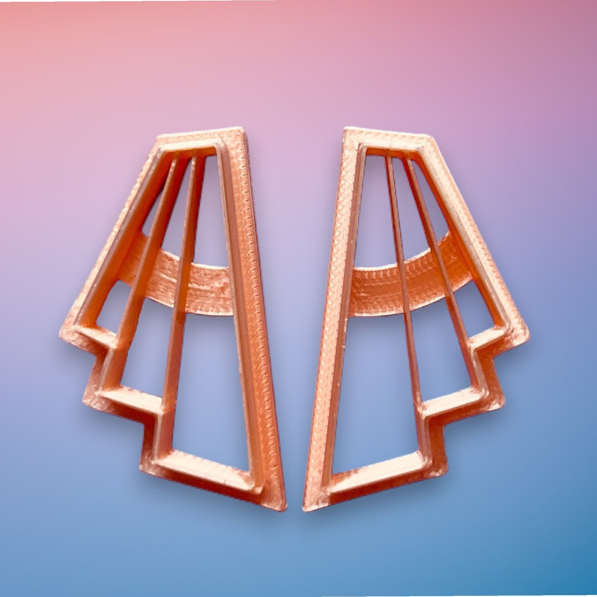 Apex drop set polymer clay cutter with modern architectural silhouette for earrings.