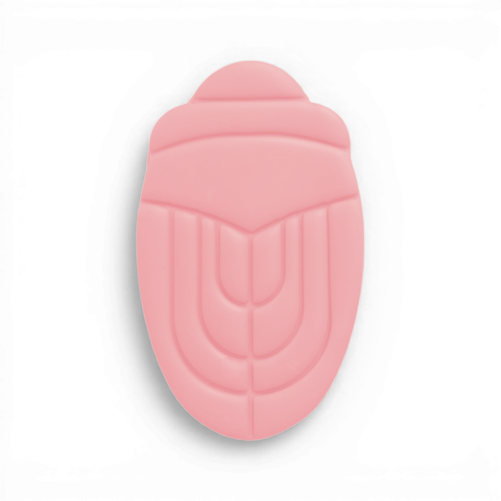 Art Deco Scarab polymer clay shape in fresh green with structured scarab detailing on white background.