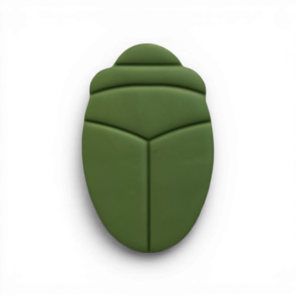 Beetle Polymer Clay Olive
Beetle polymer clay shape in muted olive green with subtle scarab detailing on white background.