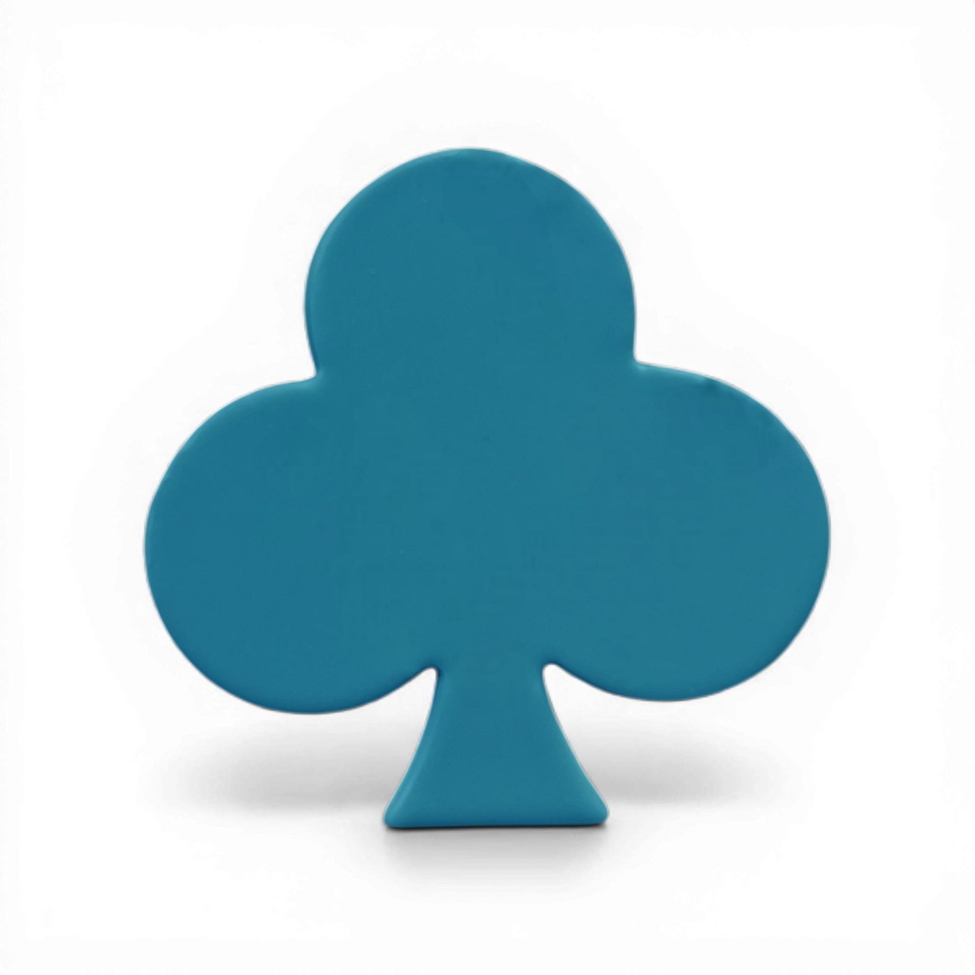 Club Emblem polymer clay shape in fresh green with balanced club symbol design on white background.