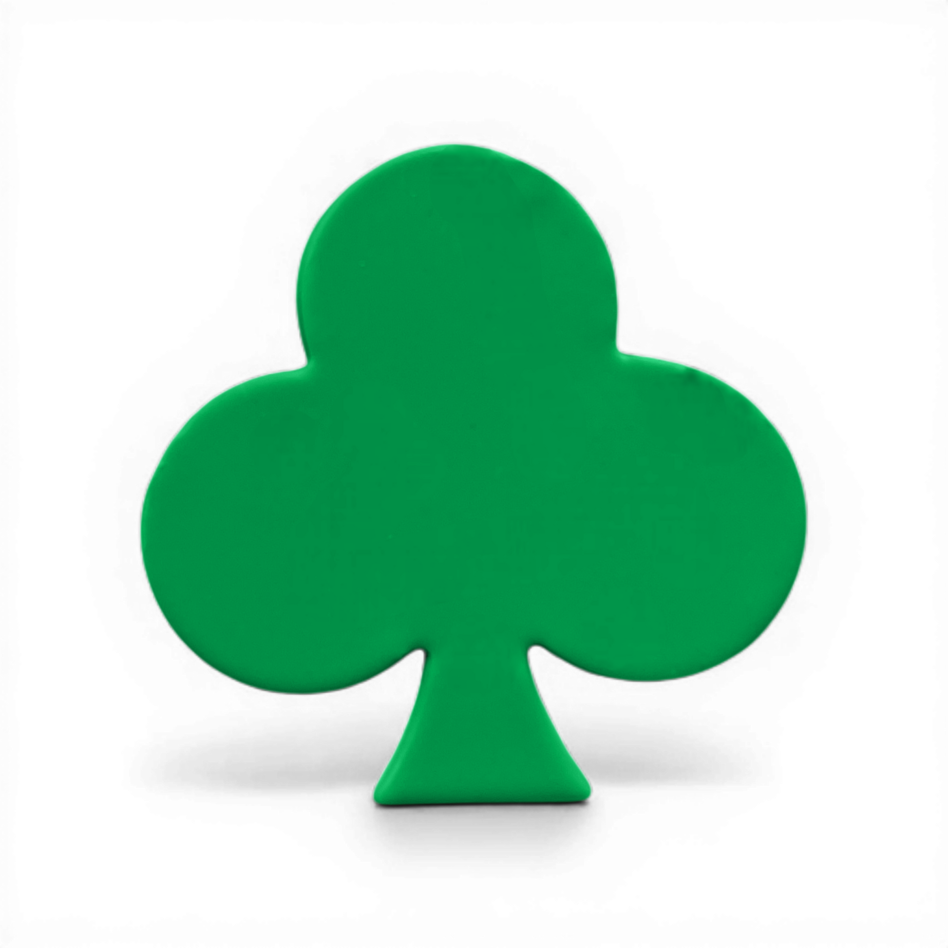 Club Emblem polymer clay shape in fresh green with balanced club symbol design on white background.