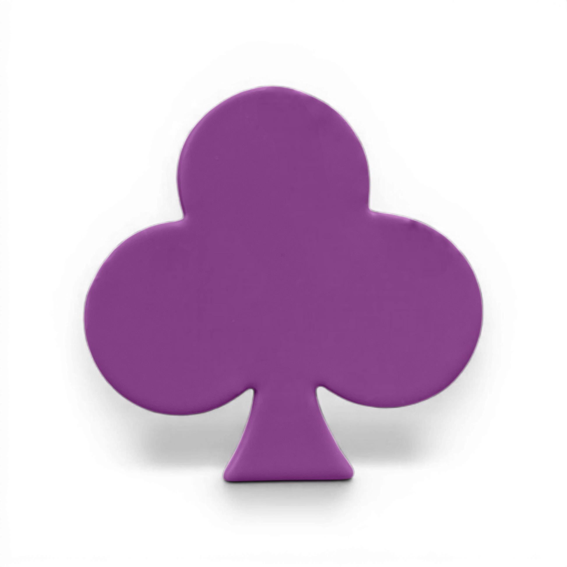 Club Emblem polymer clay shape in soft lavender with rounded graphic club design on white background.