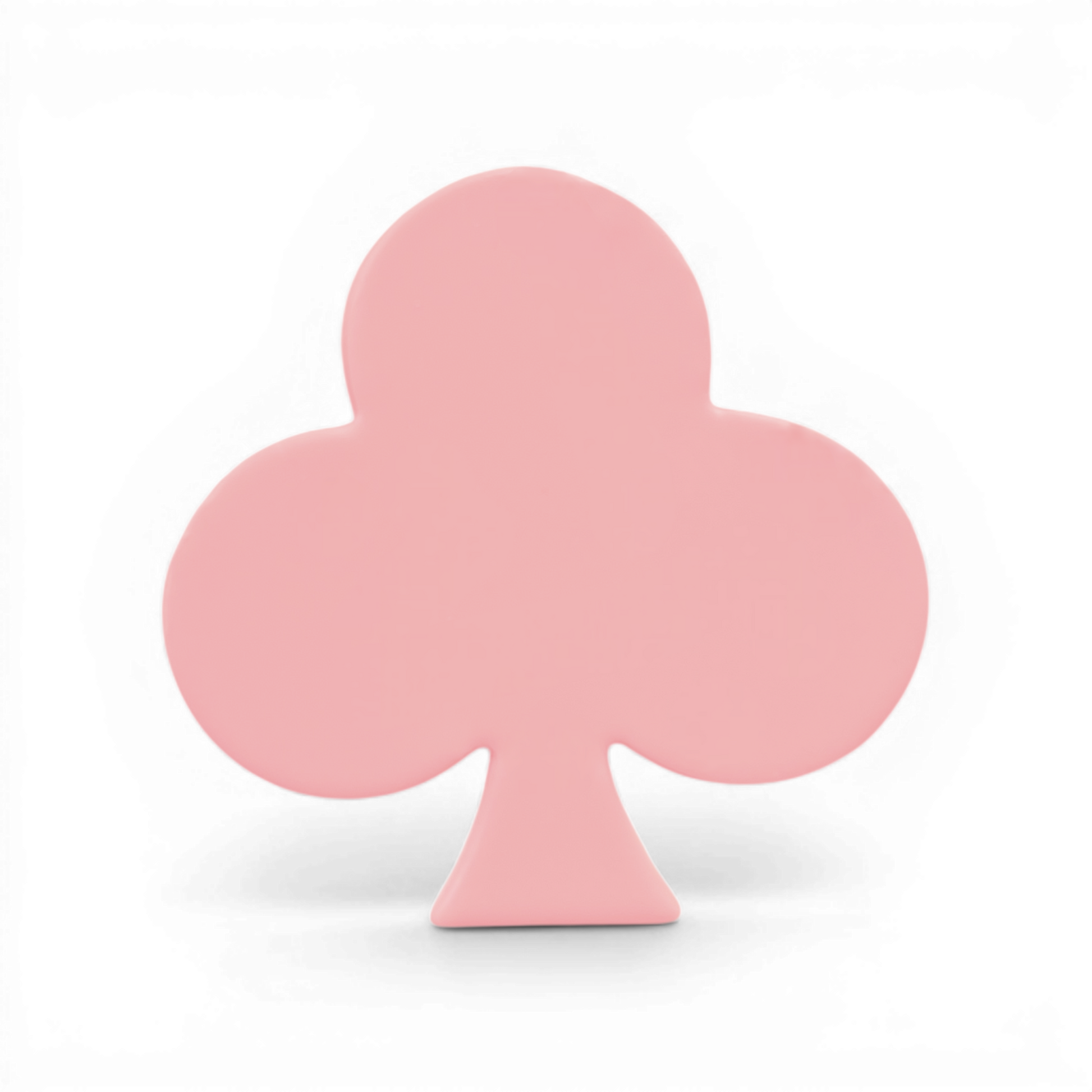 Club Emblem polymer clay shape in soft pink with bold emblem silhouette on white background.