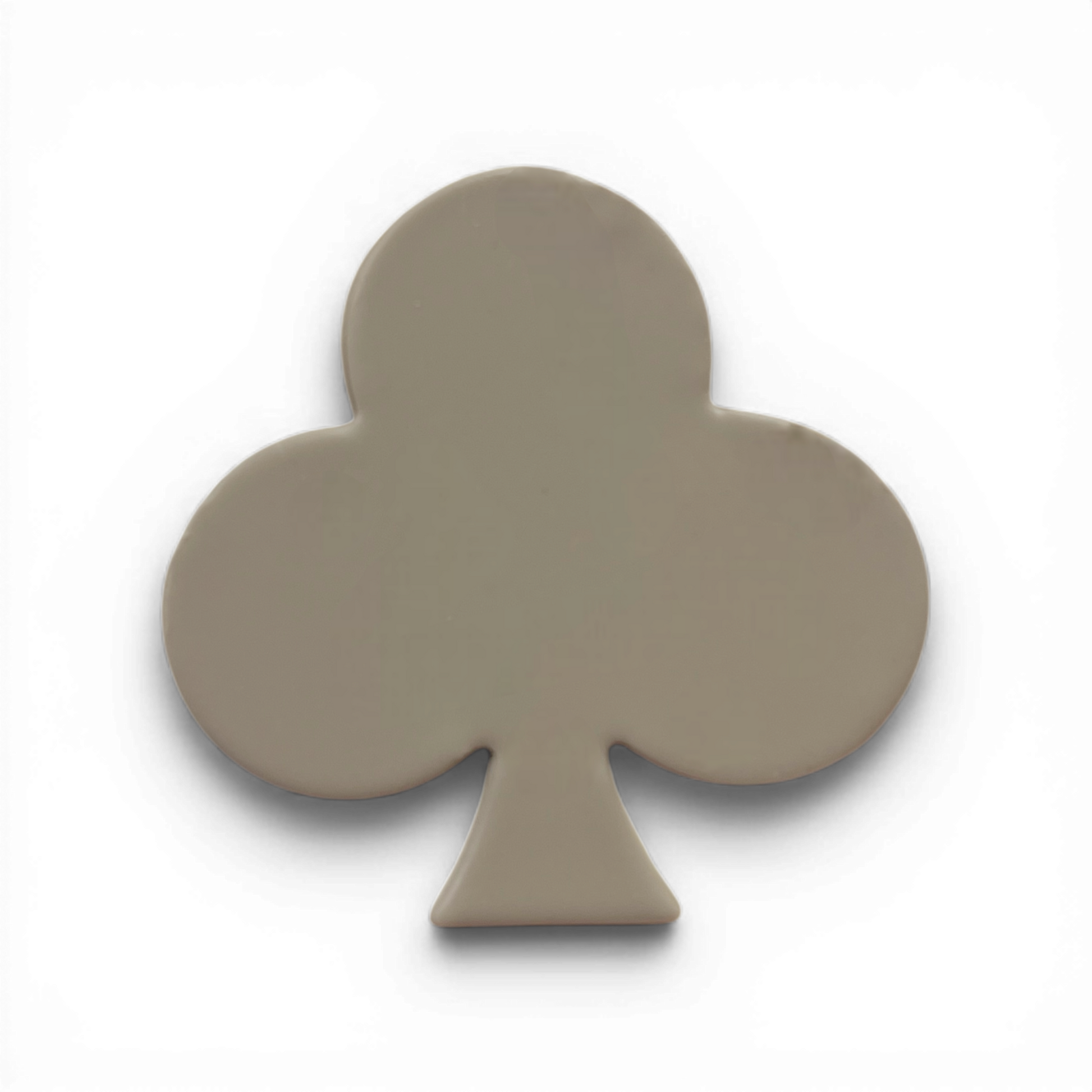 Club Emblem polymer clay shape in warm taupe with bold emblem profile on white background.