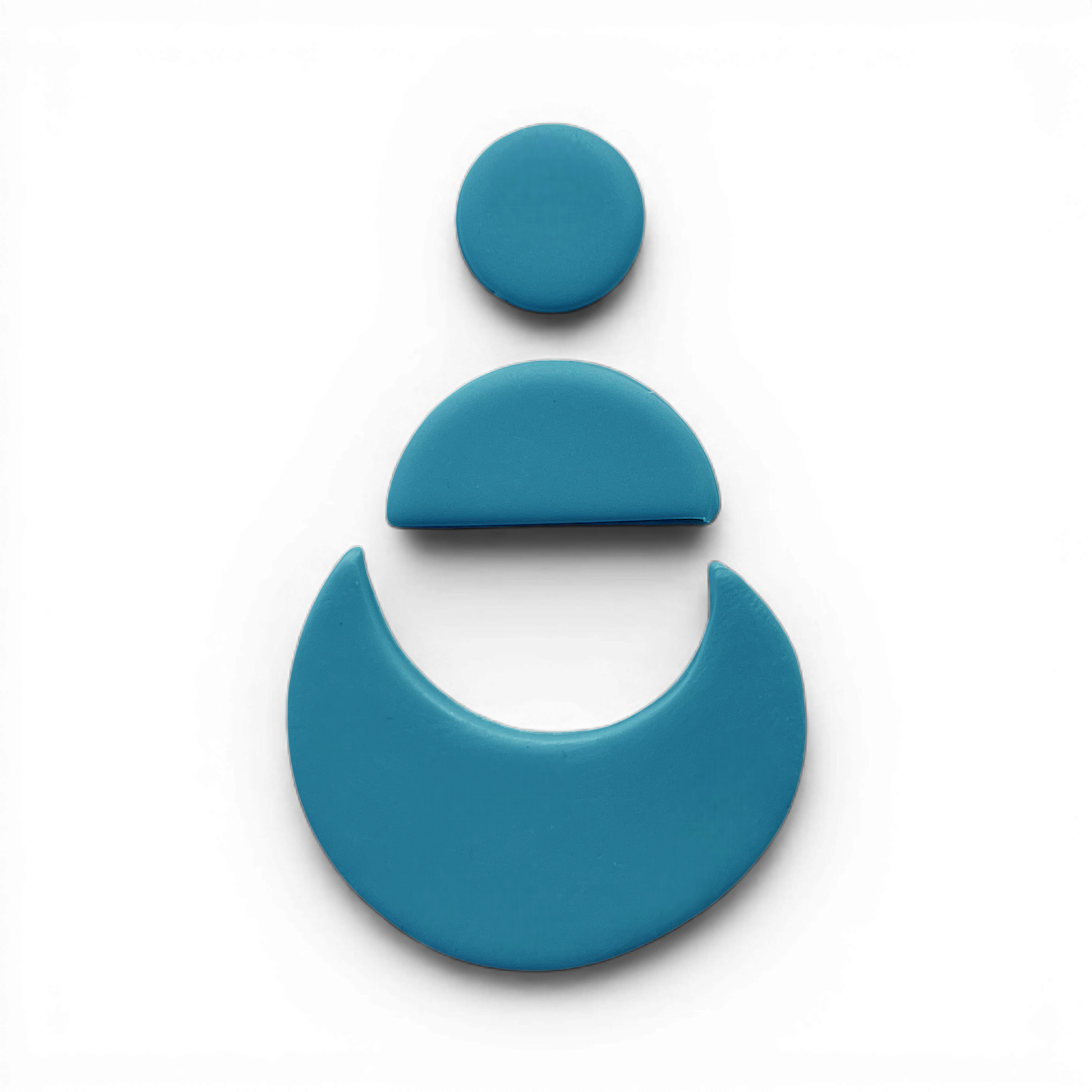 Crescent Stack Polymer Clay Blue
Crescent Stack polymer clay layered arc design in soft blue with sculptural stacked silhouette on white background.