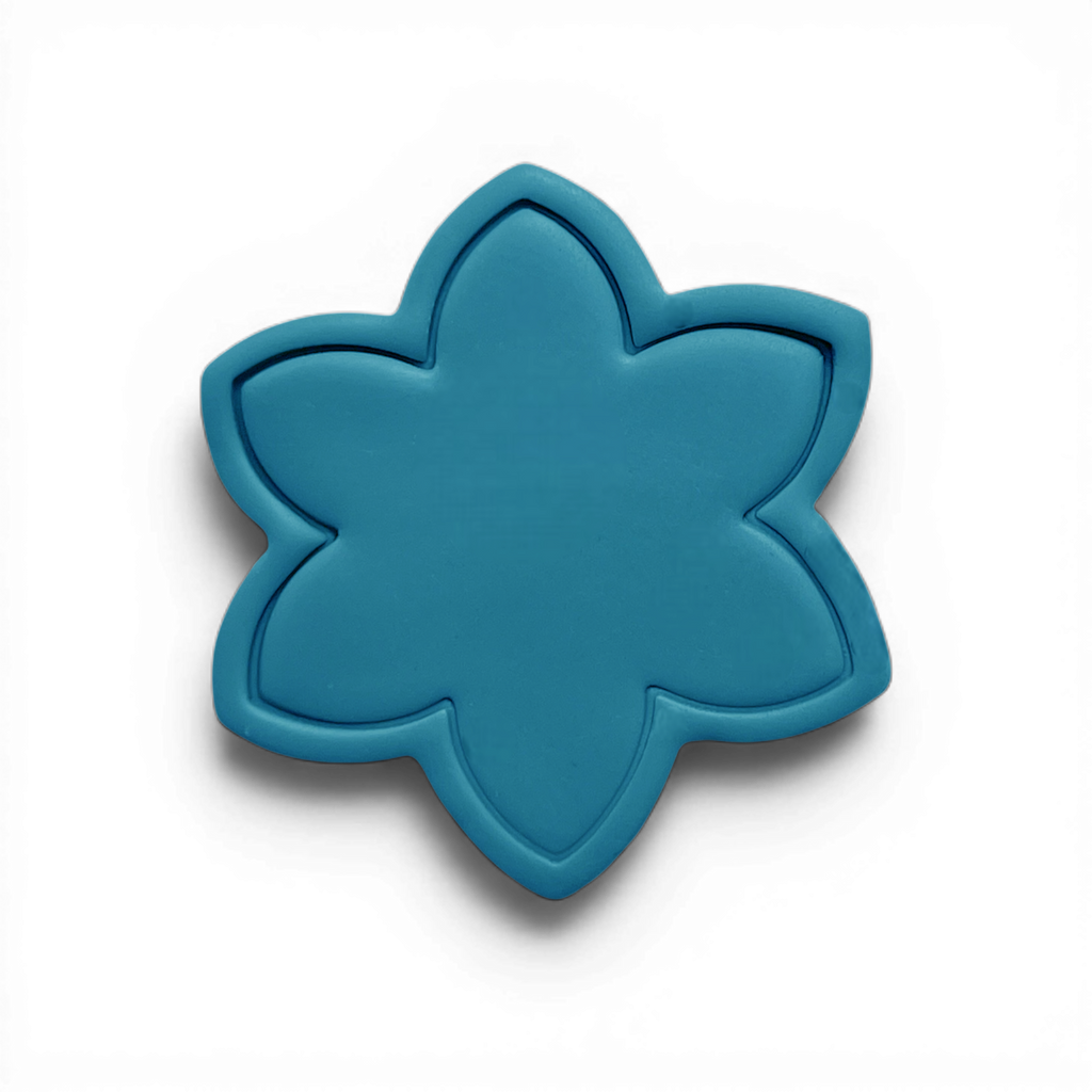 Daisy Bloom Polymer Clay Blue
Daisy Bloom polymer clay floral shape in soft blue with rounded petals on white background.