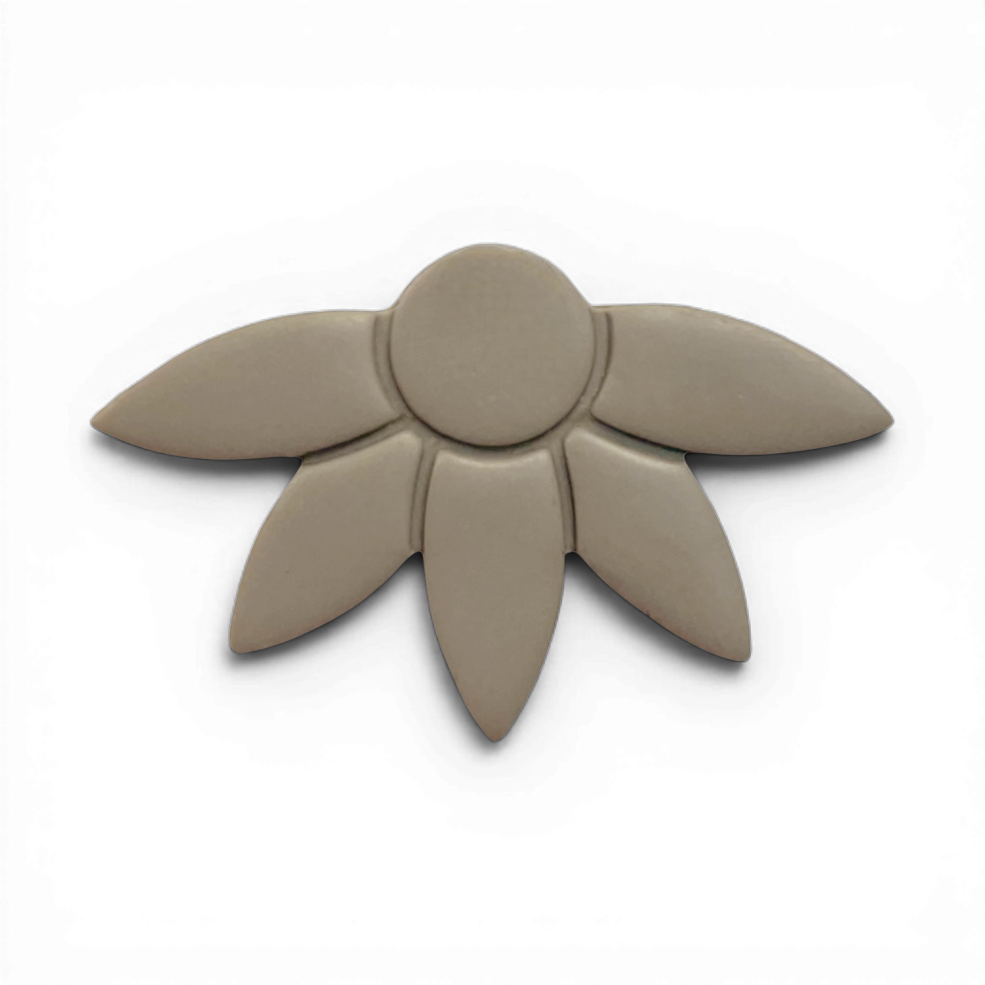 Daisy Dawn Polymer Clay Taupe
Daisy Dawn polymer clay floral shape in warm taupe with soft sunrise-inspired petals on white background.