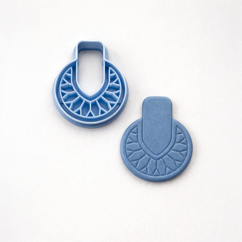 Polymer clay cutout made with Deco Crest cutter