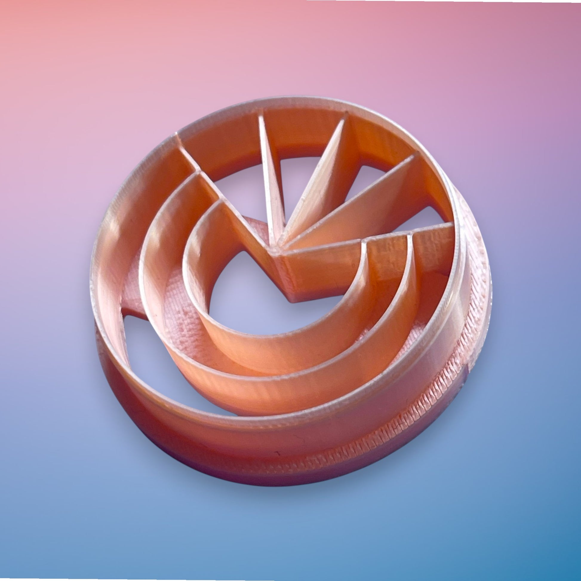 Deco Sunrise Polymer Clay Cutter
Deco Sunrise polymer clay cutter with layered Art Deco sunburst detailing on white background.