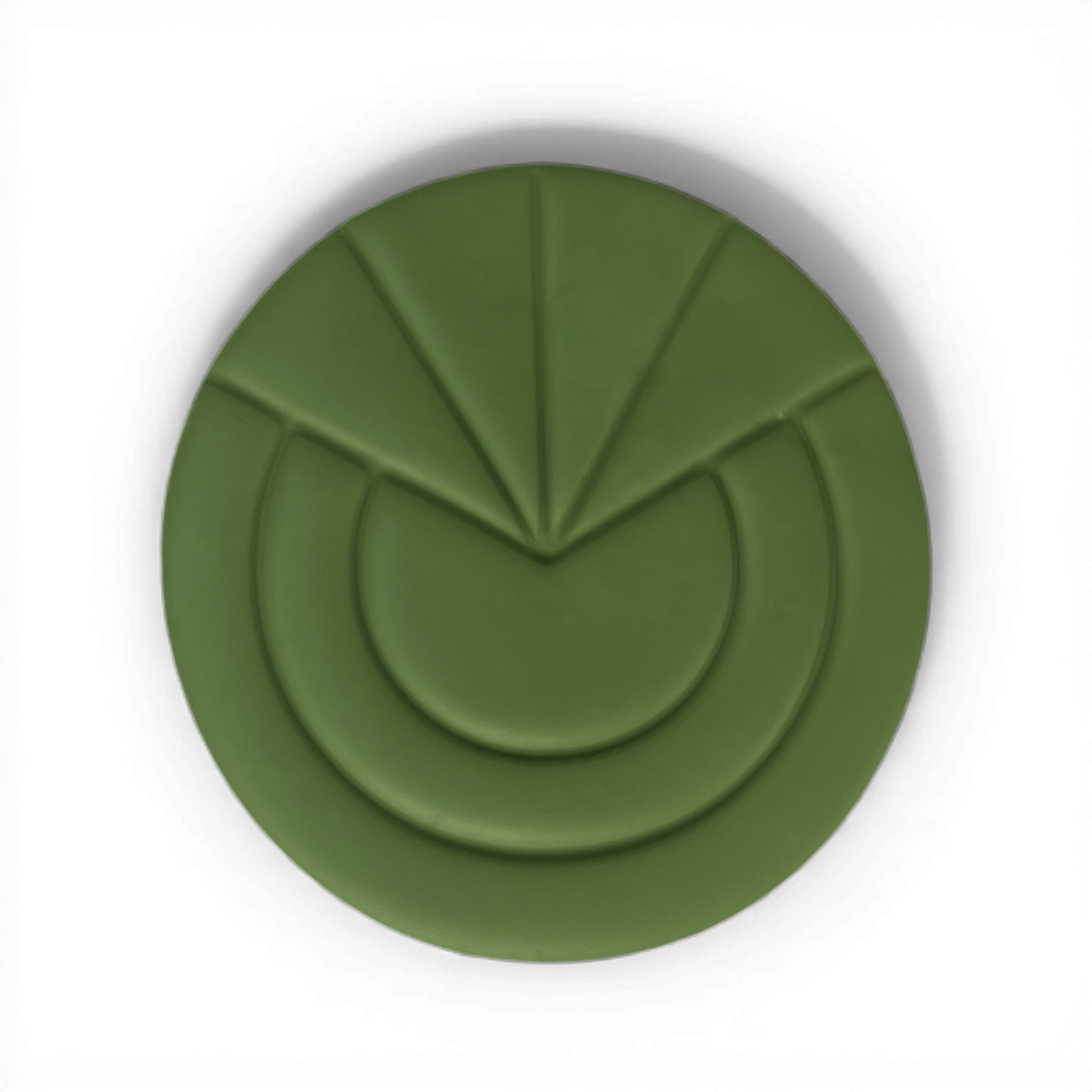 Deco Sunrise Polymer Clay Olive
Deco Sunrise polymer clay shape in muted olive green with Art Deco sunburst detailing on white background.