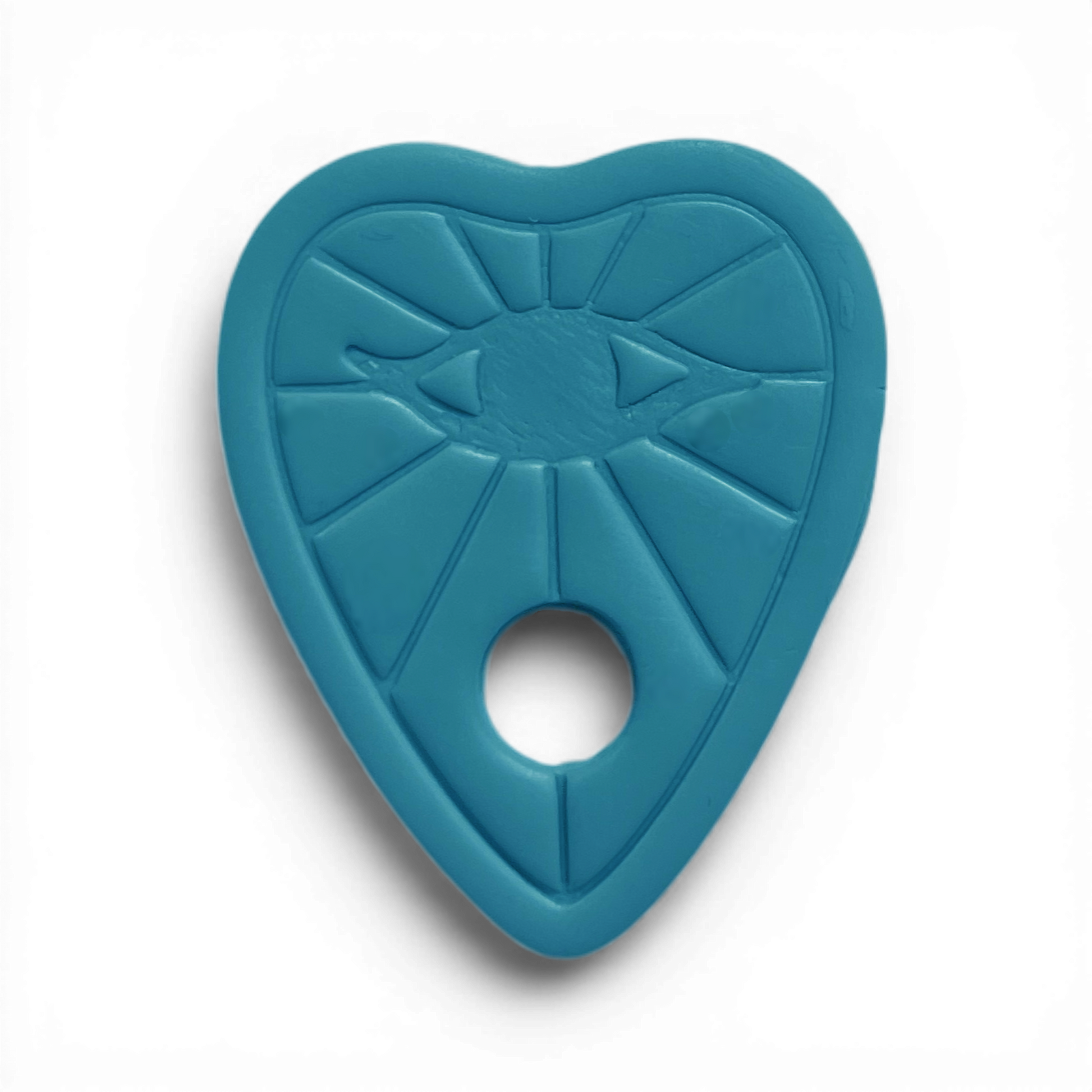 Eye Planchette Polymer Clay Blue
Eye Planchette polymer clay shape in soft blue with eye motif and planchette silhouette on white background.