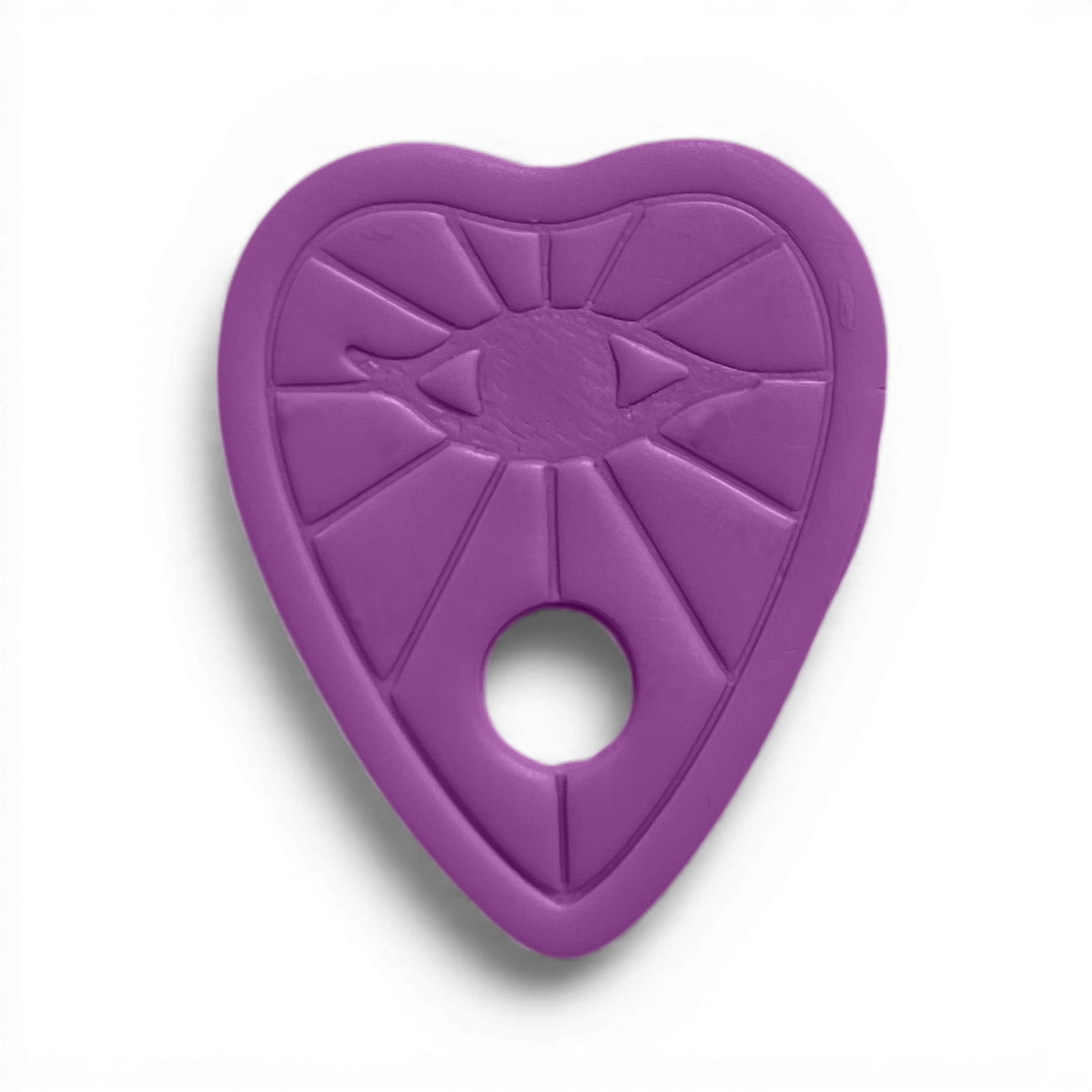 Eye Planchette Polymer Clay Lavender
Eye Planchette polymer clay shape in soft lavender with symbolic eye motif on white background.