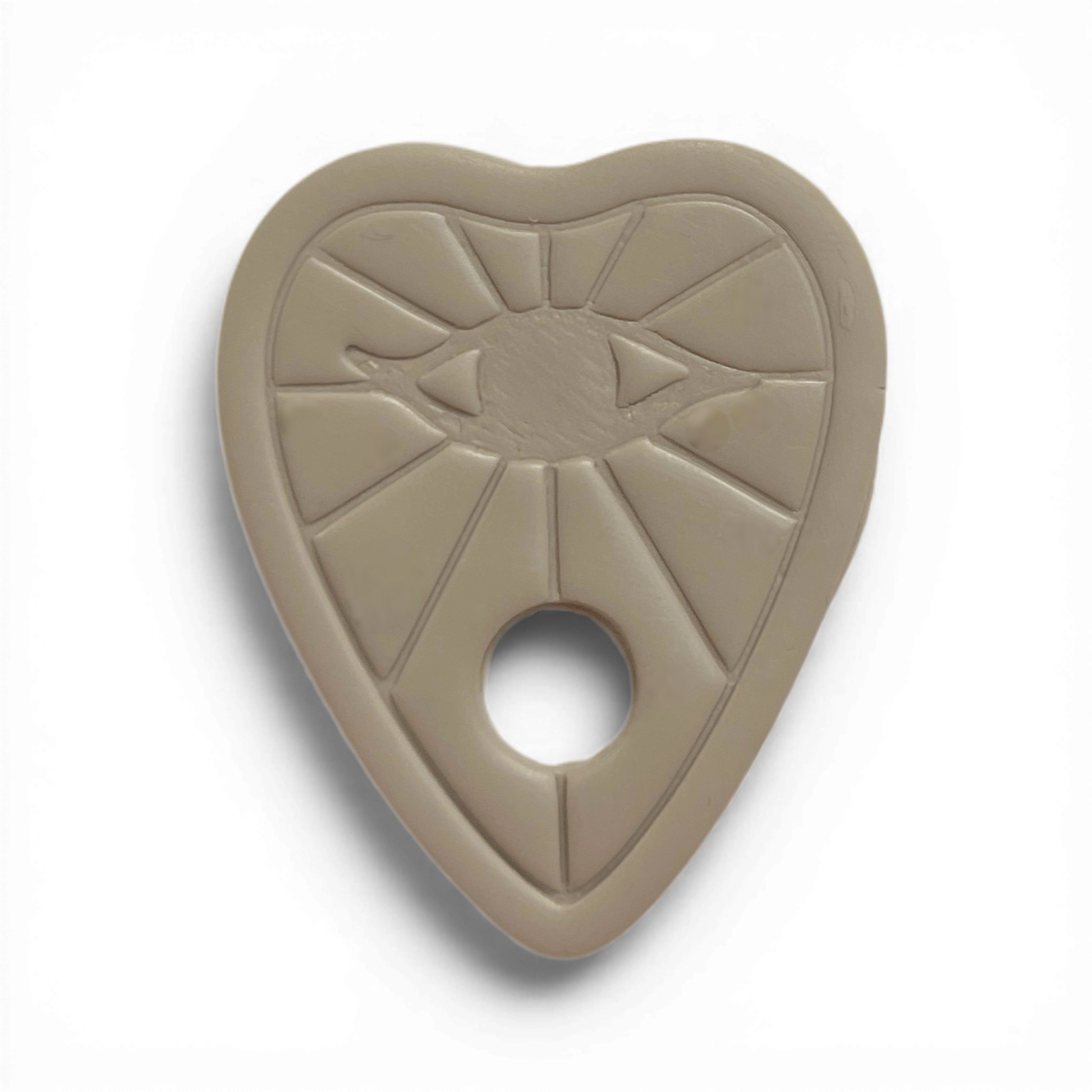 Eye Planchette Polymer Clay Taupe
Eye Planchette polymer clay shape in warm taupe with mystical planchette silhouette on white background.
