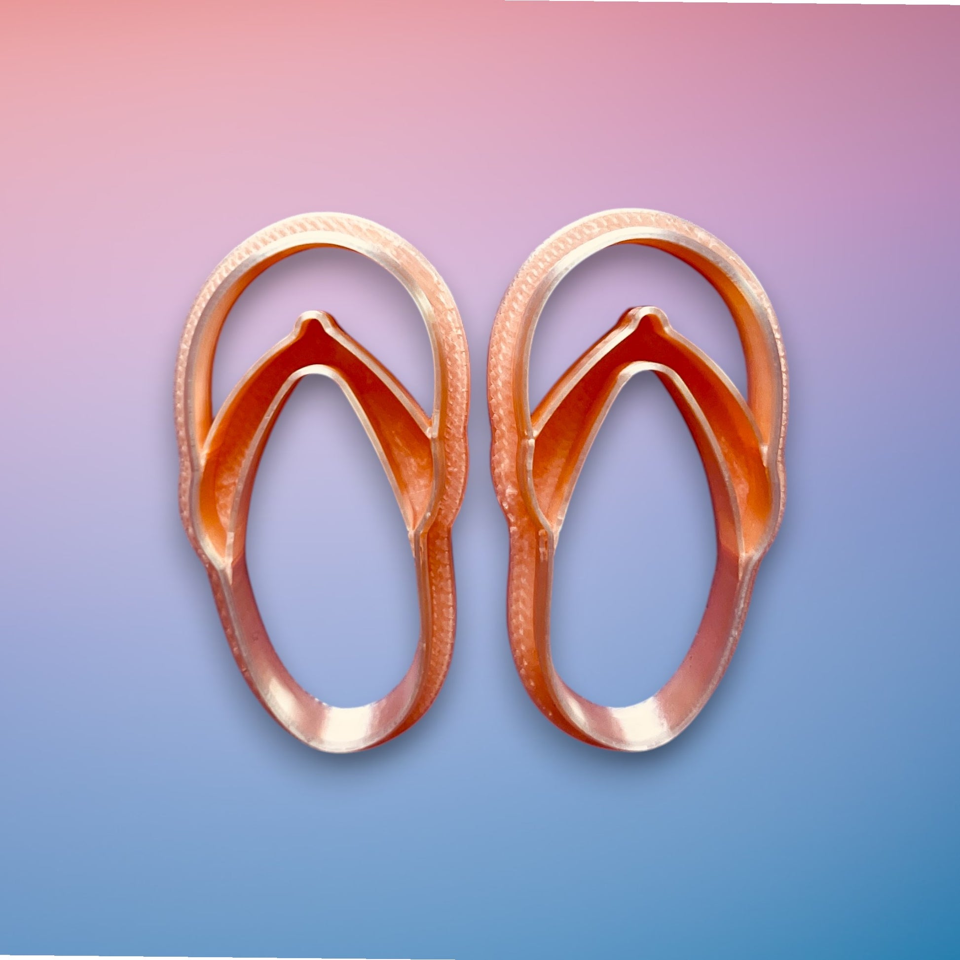Flip flops polymer clay cutter with smooth sandal silhouette for summer earrings and pendants.